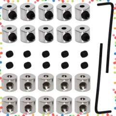【特価セール】20個セット 耐摩耗性が強 取り外しが簡単 金具 操作簡単 DIYパーツ 留め具 バッジ/帽子/ネクタイアクセサリー適 銀色 ピンバッジのピンバッチ 6×5mm（ミニ六角レンチ2個付） シルバー