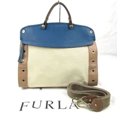 フルラ ショルダーバッグ トートバッグ 2way キャンバス レザー 鞄 ブランド レディース ベージュ Furla 【中古】
