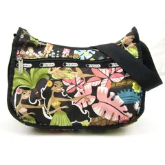 レスポートサック ショルダーバッグ ハワイ限定 ワヒネフラ フラガール 鞄 ブランド レディース ブラック LeSportsac 【中古】