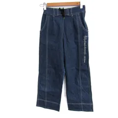 メゾピアノ デニムパンツ ジーンズ ストレッチ リボン ボトムス キッズ 女の子用 S(140)サイズ ブルー Mezzo Piano 【中古】