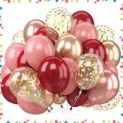 【特価セール】ピンクとゴールドの風船 12インチ 誕生日バルーン 紙吹雪バルーン ラテックスバル 風船 ーンセット 卒業 お祝い 100個 ベビーシャワー 結婚式 パーティー用品