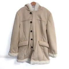 コムサイズム ムートンコート アウター キッズ 女の子用 150Aサイズ ベージュ COMME CA ISM 【中古】