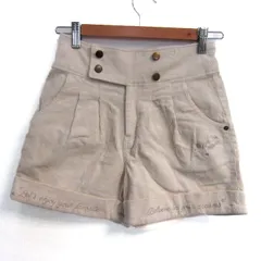 メゾピアノ ショートパンツ コーデュロイ ストレッチ ボトムス キッズ 女の子用 S(140)サイズ ホワイト Mezzo Piano 【中古】