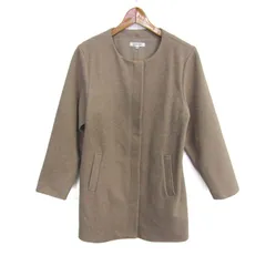 グローバルワーク ノーカラーコート アウター フードなし キッズ 女の子用 160サイズ ベージュ GLOBAL WORK 【中古】