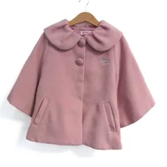 メゾピアノ ケープ ビックカラーコート アウター キッズ 女の子用 120サイズ ピンク Mezzo Piano 【中古】