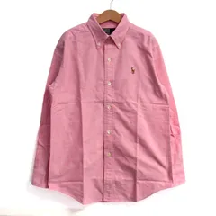 ポロバイラルフローレン 長袖シャツ ボタンダウン ポニーロゴ トップス キッズ 男の子用 150サイズ ピンク Polo by Ralph Lauren 【中古】