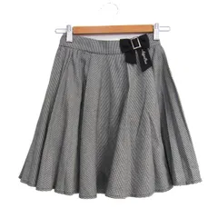 メゾピアノ フレアスカート 千鳥格子柄 ボトムス キッズ 女の子用 M(150)サイズ ホワイト×ブラック Mezzo Piano 【中古】