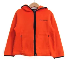 ラルフローレン フリースジャケット フーディー アウター キッズ 男の子用 120サイズ オレンジ×ブラック RALPH LAUREN 【中古】