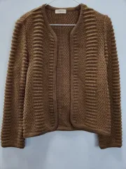 ヴィンテージ 森ガール オープンカラー ニット カーディガン