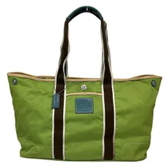 COACH(コーチ) トートバッグ ハンプトンズウィークエンドトート 6262 イエローグリーン×ダークブラウン×ベージュ レザー