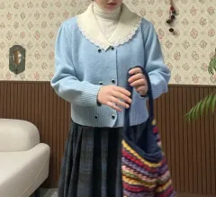 未使用) レイ ビック襟 カーディガン