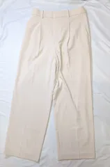 【219010】UNIQLO ユニクロ  タックワイドパンツ　ストレート　スラックス　サイズL  ・ ベージュ（NATURAL）