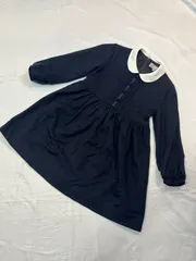 【219567】 Petite Fleur　プチフルール　キッズ　ワンピース　バックファスナー　長袖　ウール100％　サイズ120  ・ ブラック