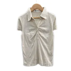 エムケー ミッシェルクラン MK MICHEL KLEIN シャツ ブラウス 半袖 スキッパーカラー 38 ベージュ /MS43 ■MO