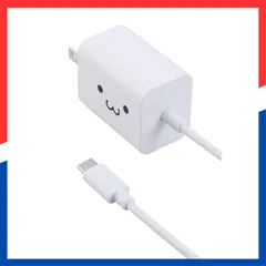 【即日発送】1.5m ケーブル一体型 PSE認証品 PD対応 GaN採用 USB 折りたたみ式プラグ 20W しろちゃん 【 USB-C iPhone16 Type-C 15 充電器 等対応】 エレコム EC-AC6920WF