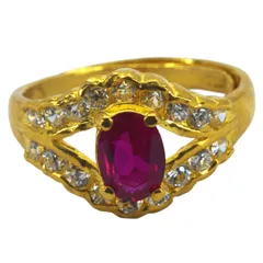 K24 24K 色石付リング ルビーモチーフ