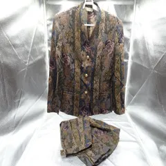 BURBERRY'S バーバリー セットアップ ノーカラージャケット ブリーツスカート ネイビー系 花柄 11号