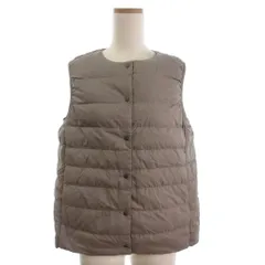 無印良品 良品計画 タグ付き ノーカラーベスト ダウン クルーネック ベージュ XL ■OM