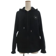 アディダス バイ ステラマッカートニー adidas by Stella McCartney パーカー ジップアップ フーディー ロゴ プリント A/S 黒 ブラックのサムネイル