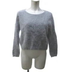 ティアラ Tiara 美品 ニット セーター 長袖 ボートネック アンゴラ混 グレー F ■YHS5