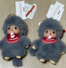 新品（友達アイテム）グレー モンチッチ ぬいぐるみ キーホルダー 2個
