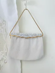 フランス ヴィンテージ ビーズ クラッチバッグ GOLD チェーン