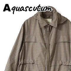 Aquascutum OF LONDON アクアスキュータム ジャケット ブルゾン メンズS 英国製 チェック柄 2WAY リュック収納可 フロントジップ シミあり 0000927OC
