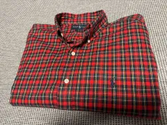 ポロラルフローレン レッド CHECK シャツ L