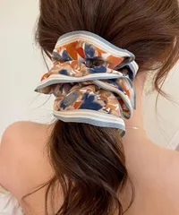 シュシュ花柄 大きめ☆4点セット まとめ売り★ヘアゴム 大人 跡がつかない レディース