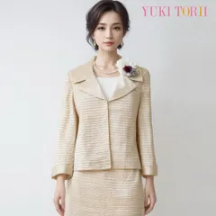 ♪当日発送可能【美品】ユキトリイ　シルク100%　セレモニー　ベージュ　38