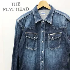 ＴＨＥ ＦＬＡＴ ＨＥＡＤ フラットヘッド カスタム デニム シャツ Ｆ－ＤＳ００３Ｃ  ３８ ブルー 日本製 メンズ