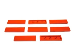 レゴ★未使用！赤オレンジ色の１×４タイル８点セット