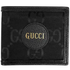 グッチ GUCCI GG柄 二つ折り財布 オフ ザ グリッド 札入れ 小銭入れ 二つ折り財布 ナイロンキャンバス ブラック 625574 レディース 【中古】