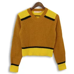 22AW★ UNIQLO × MARNI ユニクロ × マルニ 秋冬 ウール混★ ポップコーン ニット Vネック セーター Sz.M レディース