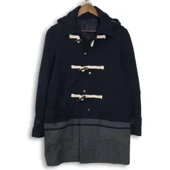 BG ビージー ボナジョルナータ 秋冬 ウール★ 裾切替 ダッフル コート Sz.S メンズ 紺 ネイビー