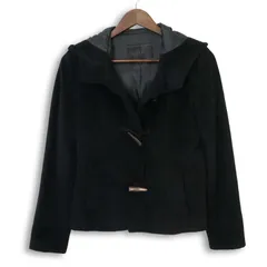 Reflect リフレクト 秋冬 ウール混 アンゴラ★ ショート ダッフル コート Sz.38 レディース 黒 日本製