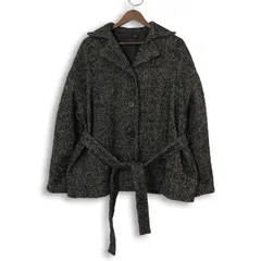 Heather ヘザー 秋冬★ ショート ツイード Aライン コート Sz.F レディース グレーのサムネイル