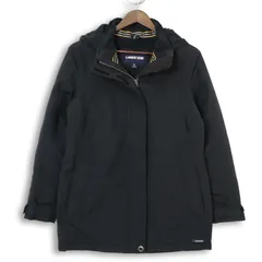 LANDS' END ランズエンド 秋冬 中綿★ ウォータープルーフ ジップ フーディー ジャケット コート Sz.M レディース 黒のサムネイル