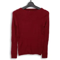 NEWYORKER ニューヨーカー 秋冬 イタリア製★ ウール100％ リブ ニット セーター Sz.M　レディース 赤