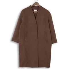 nano universe ナノユニバース 秋冬 ウール混★ ノーカラー ロング コート Sz.F　レディース