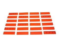 レゴ★未使用！赤オレンジ色の１×４タイル２４点セット