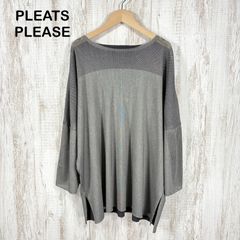 ISSEY MIYAKE PLEATS PLEASE イッセイミヤケ プリーツプリーズ 19AW メッシュ 切替 サイドスリット ドルマンスリーブ リバーシブル チュニック レディース トップス