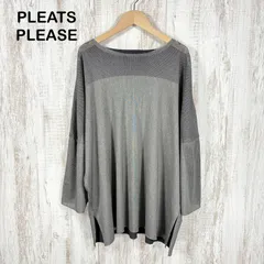 ISSEY MIYAKE PLEATS PLEASE イッセイミヤケ プリーツプリーズ 19AW メッシュ 切替 サイドスリット ドルマンスリーブ リバーシブル チュニック レディース トップスのサムネイル