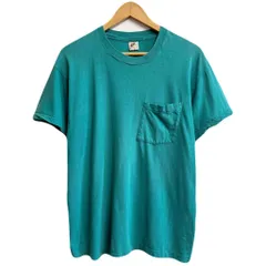 USA製 FRUIT OF THE LOOM フルーツオブザルーム 無地 胸ポケット付き シングルステッチ 半袖Tシャツ エメラルドグリーン Lサイズ No.M162