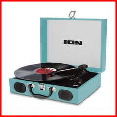 ION Audio ポータブルレコードプレーヤー スーツケース型 スピーカー内蔵持ち運び 電池でも稼働 Vinyl Transport 水色