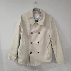 ザラ ダブル ボタン コート アイボリー XL