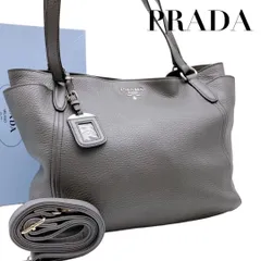 【価格交渉/質問大歓迎♪】希少　プラダ　ヴィッテロダイノ　グレー　トートバッグ　レザー　5593