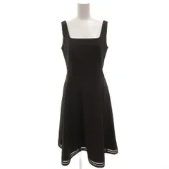 フォクシーニューヨーク FOXEY NEW YORK ワンピース 40 茶 ブラウン スクエアネック ノースリーブ 裾ライン /FF ■GY62