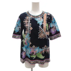 時巡る】LEONARD SPORT カットソー アニマル柄 花柄 袖口金ボタン 時