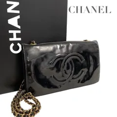 【価格交渉/質問大歓迎♪】シャネル　ココマーク　エナメル　チェーンショルダーバッグ　フラップ　黒　5396